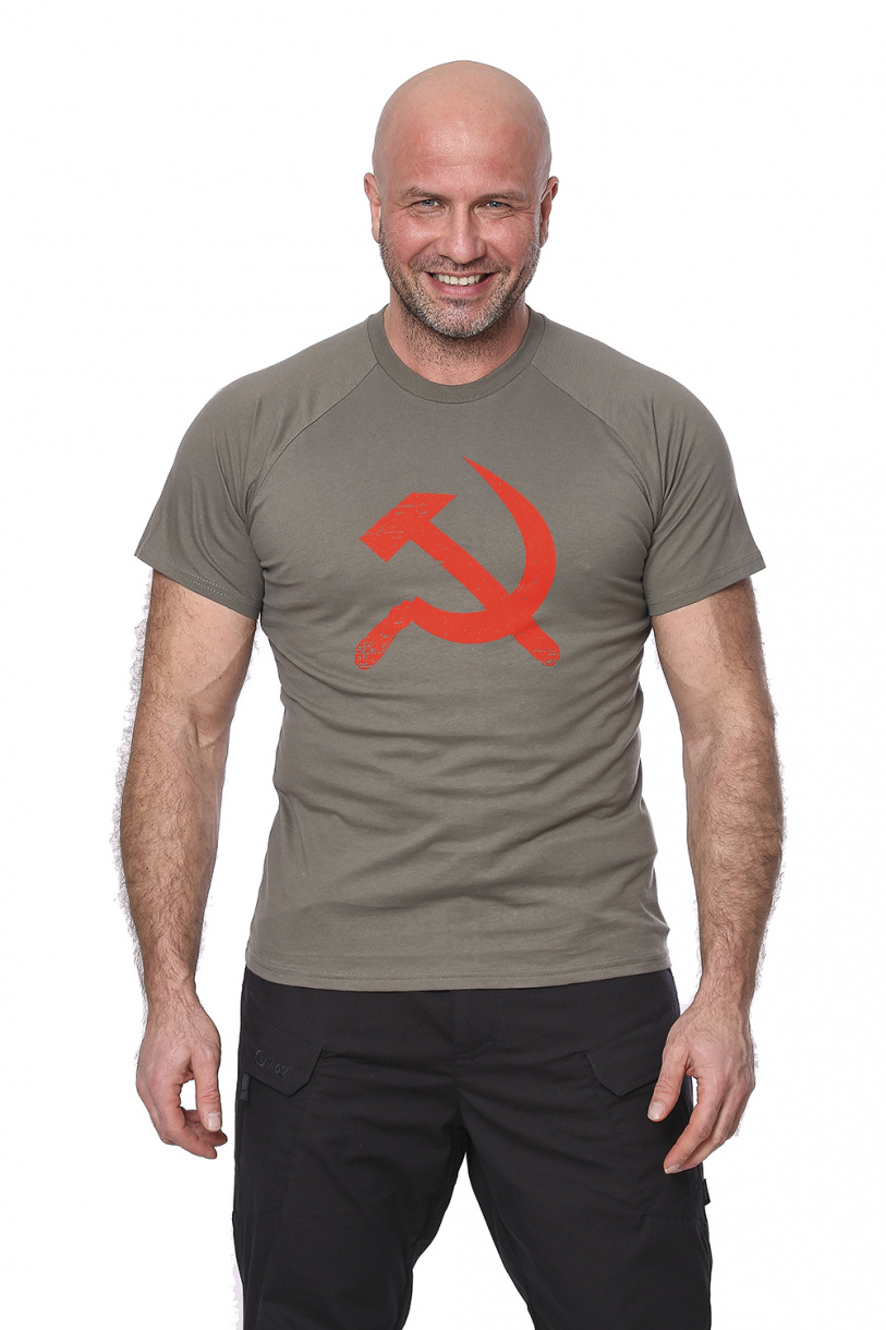 Футболка "USSR"(СССР) (хлопок, олива) 7TS-09OL