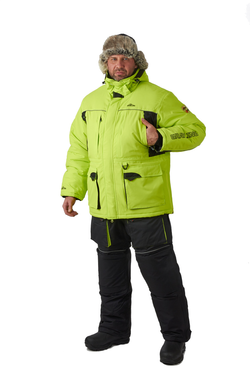 Селигер костюм для рыбалки GRAYLING, зимний, лайм-черный